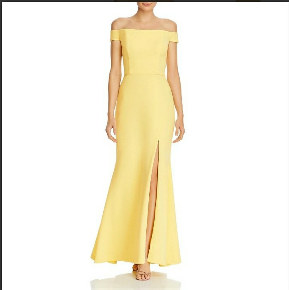 Off the shoulder evening gown